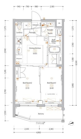 エストゥルース亀戸の物件間取画像